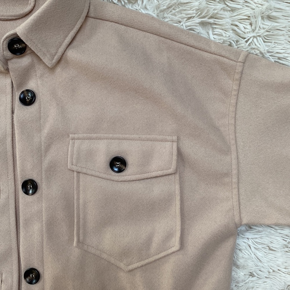 Staccato Button Down Shacket Tan - image 6